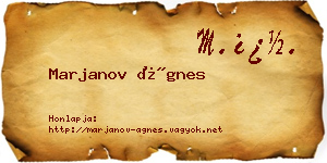 Marjanov Ágnes névjegykártya